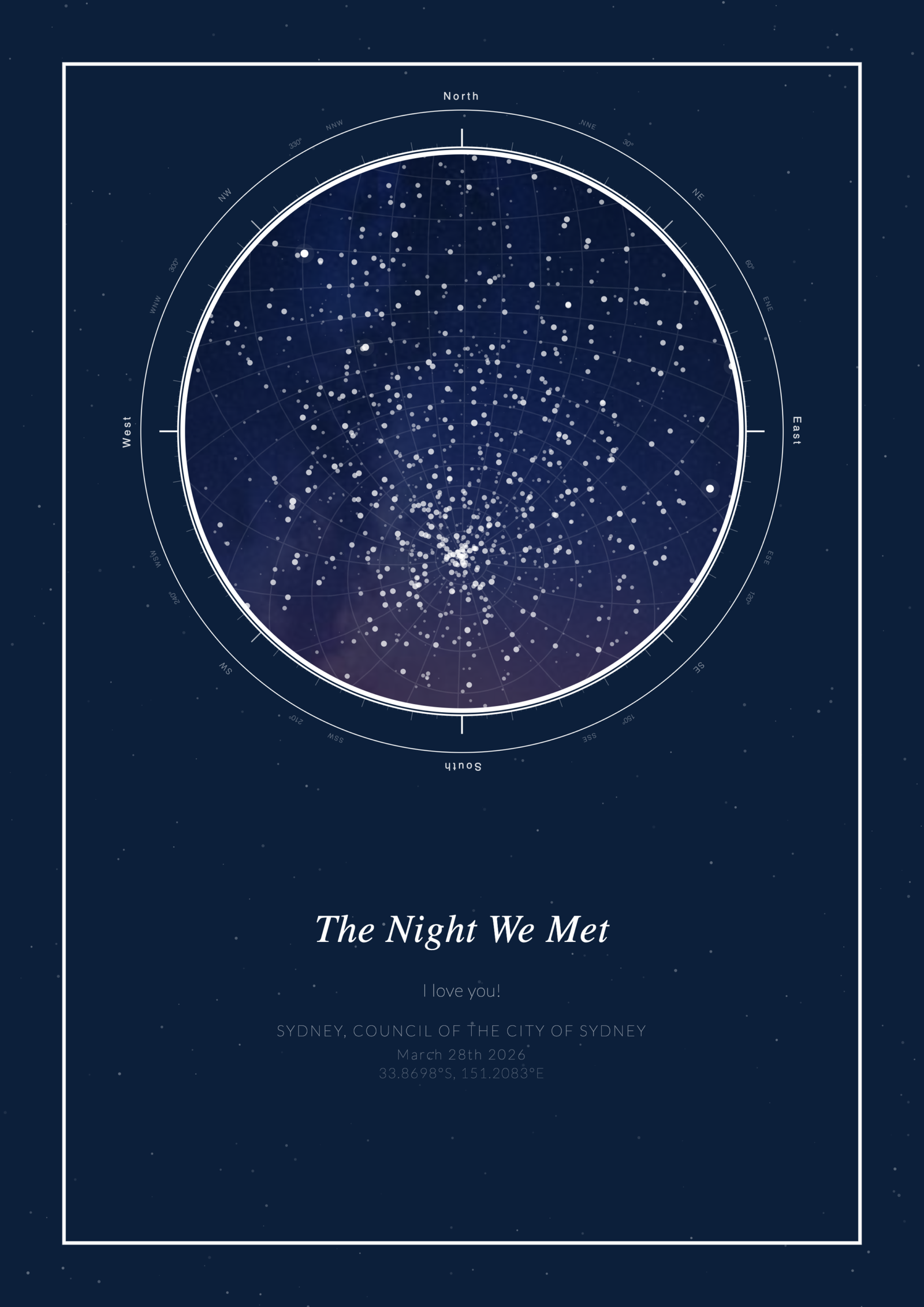 Classic star map – Sydney