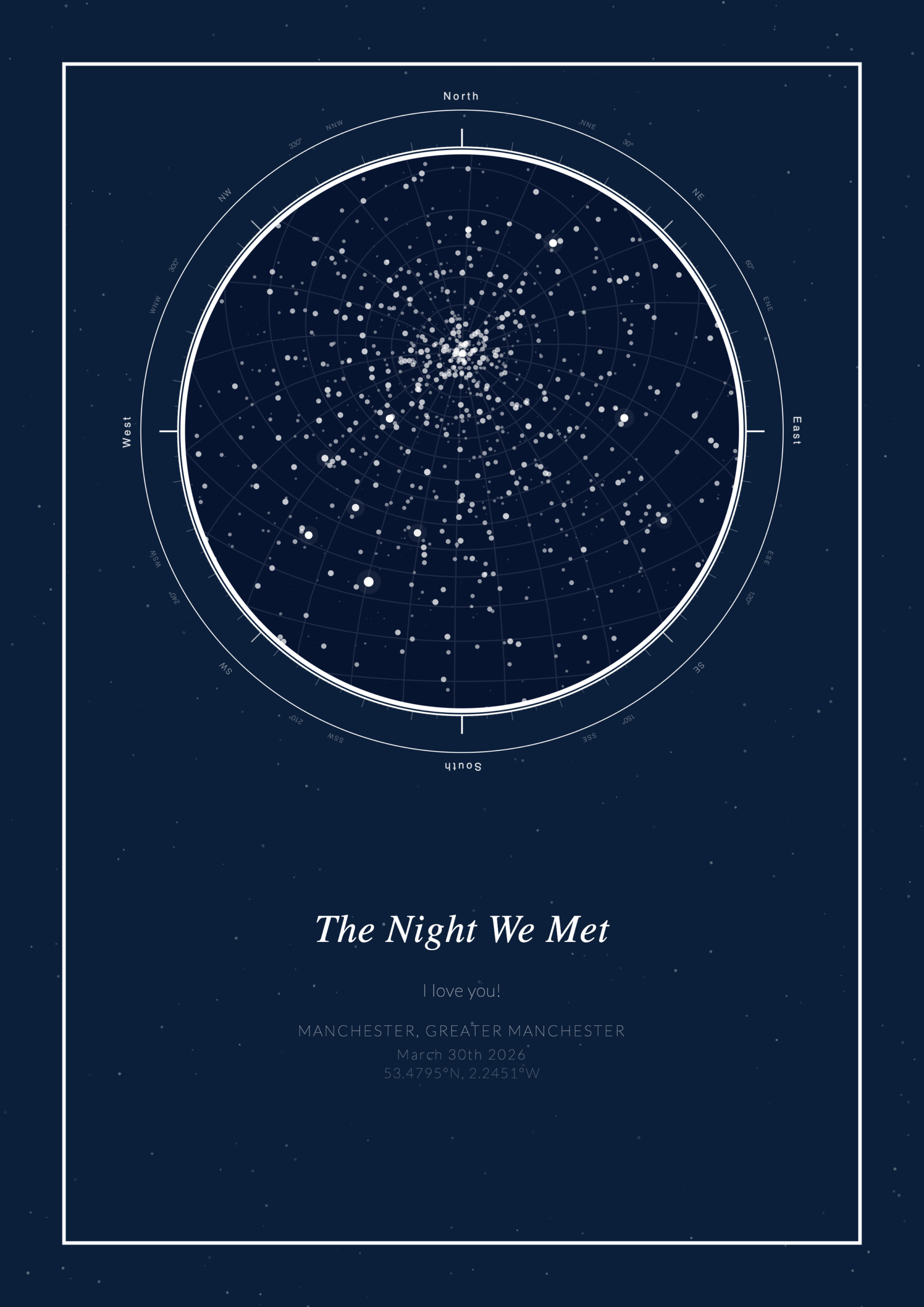 Classic star map – Manchester