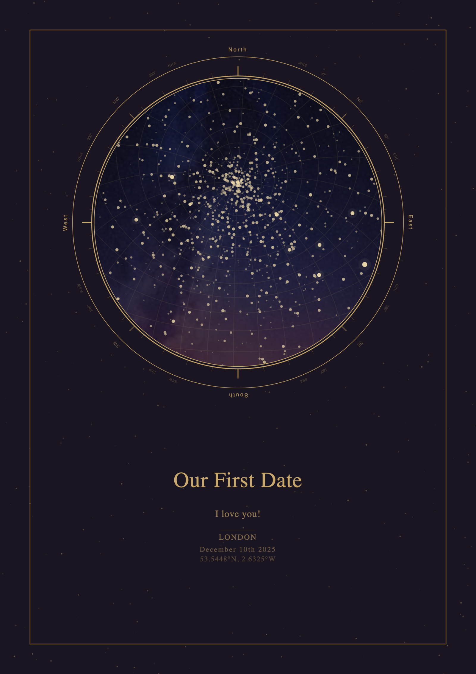 Personalised star map – The Night We Met